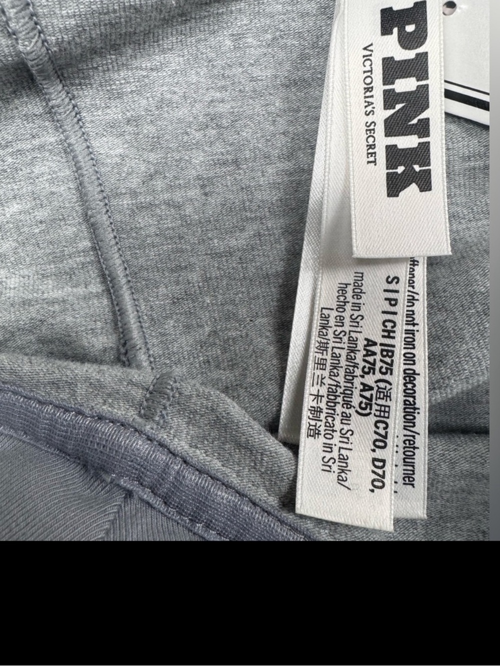NWT PiNK Victoria's Secret All Day Cotton Longline Heather Gray Sports Bra Top - Picture 11 of 11